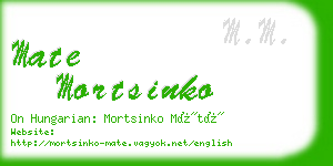 mate mortsinko business card